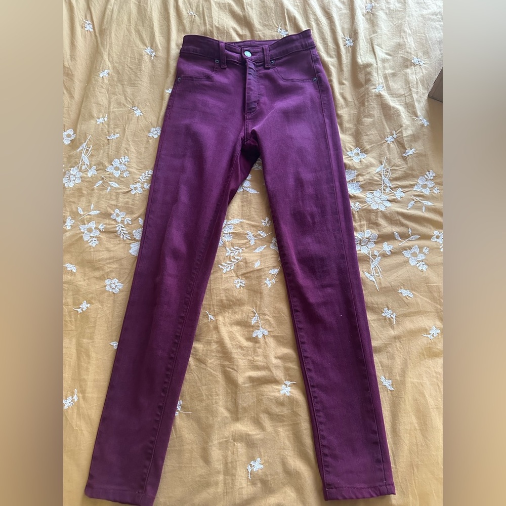 CARMAR High Waisted Skinny Jeans Size 25 in Burgundy and Purple